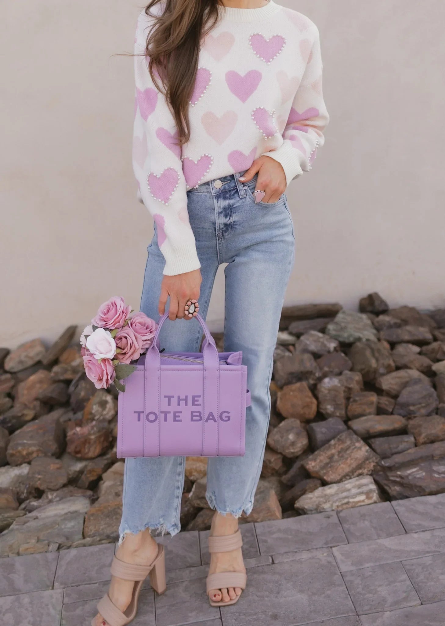 Rowena - Hearts Galore Luxe Trui met Pareldetail
