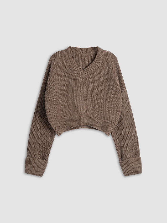 Ruth V-hals Trui | Dames gebreide trui met minimalistisch design