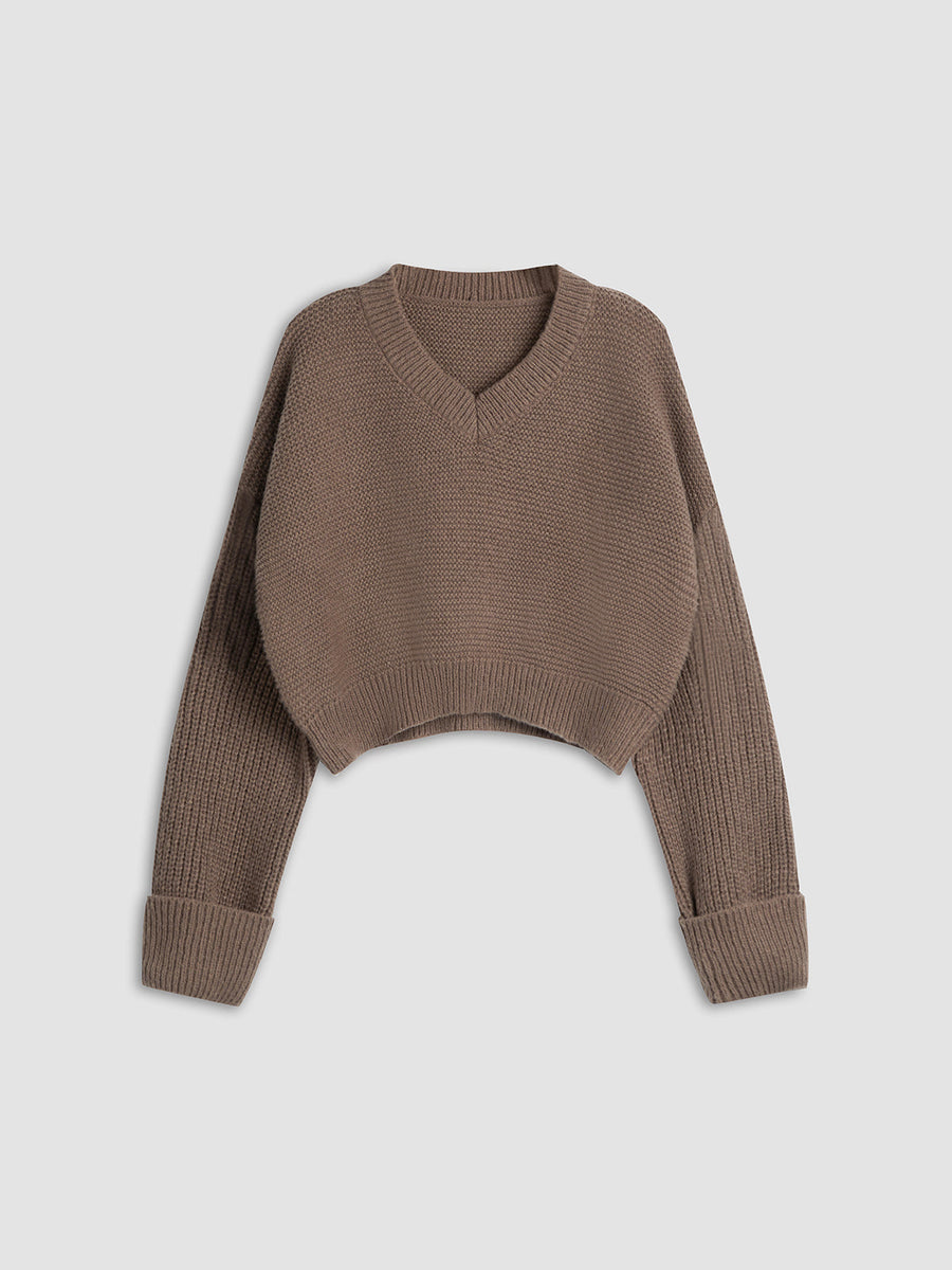 Ruth V-hals Trui | Dames gebreide trui met minimalistisch design
