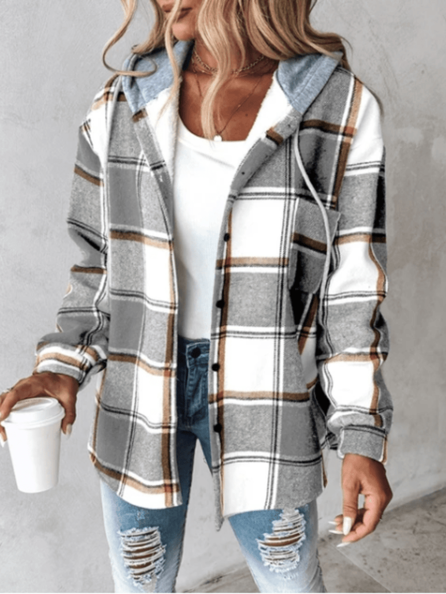 Dames Getailleerd Blouse Jas – Katoen, Casual, Effen Design