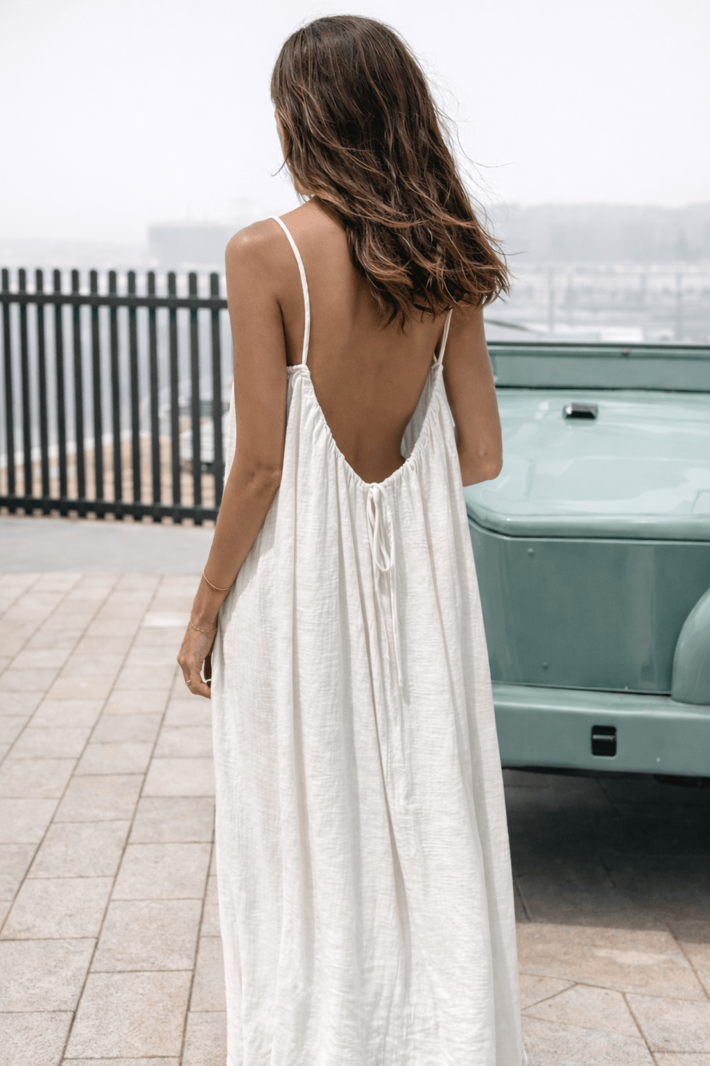 Dames Maxi Jurk Open Rug - Verstelbare Rekbare Zomerjurk