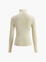 Sienna Gebreide Top | Dames tweekleurige dubbelzijdige top met lange mouwen