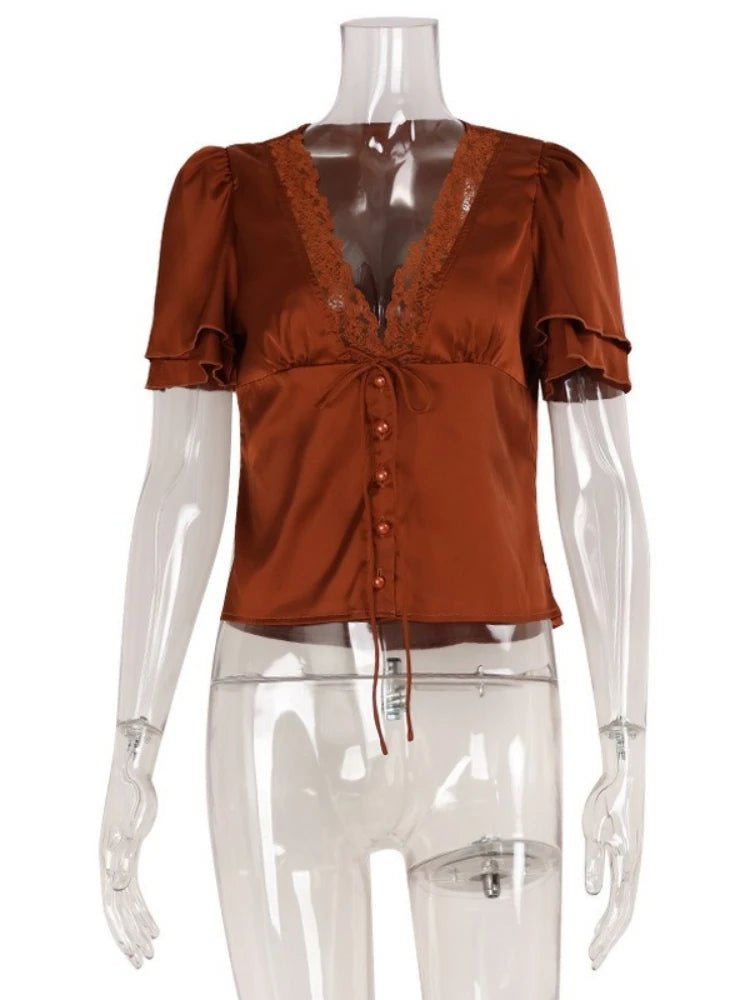 Dames Getailleerde Blouse – Met Knopen, Geschikt voor Werk en Casual Gebruik
