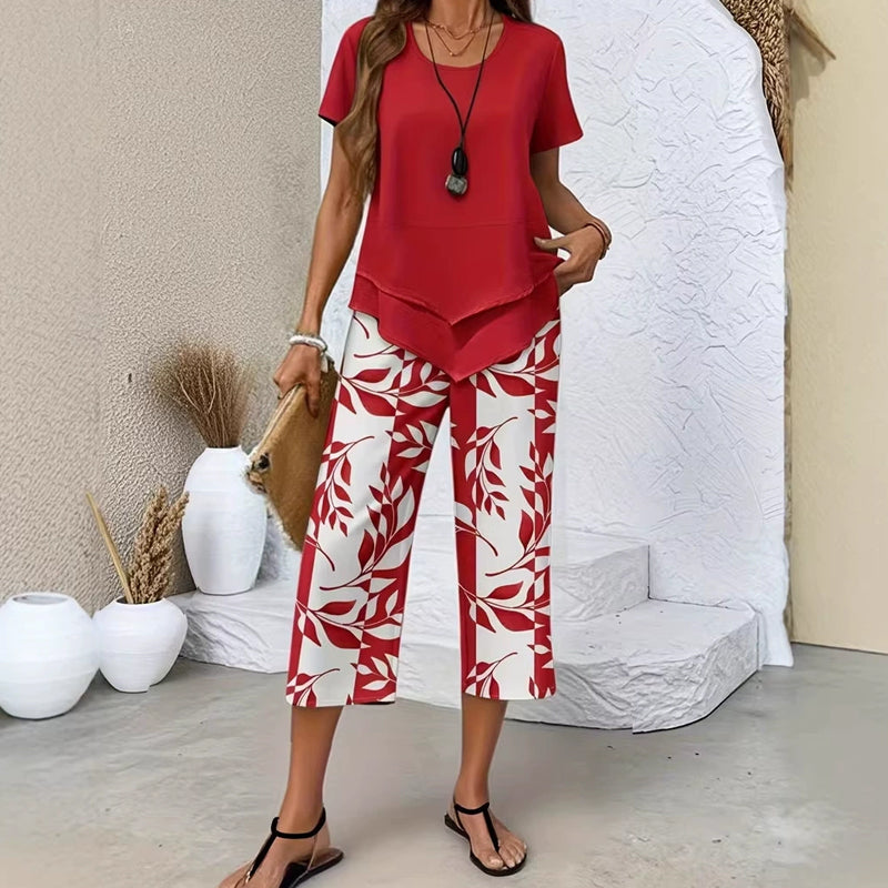 Dames Set – Casual, Geschikt voor Zomer, Met Top en Broek