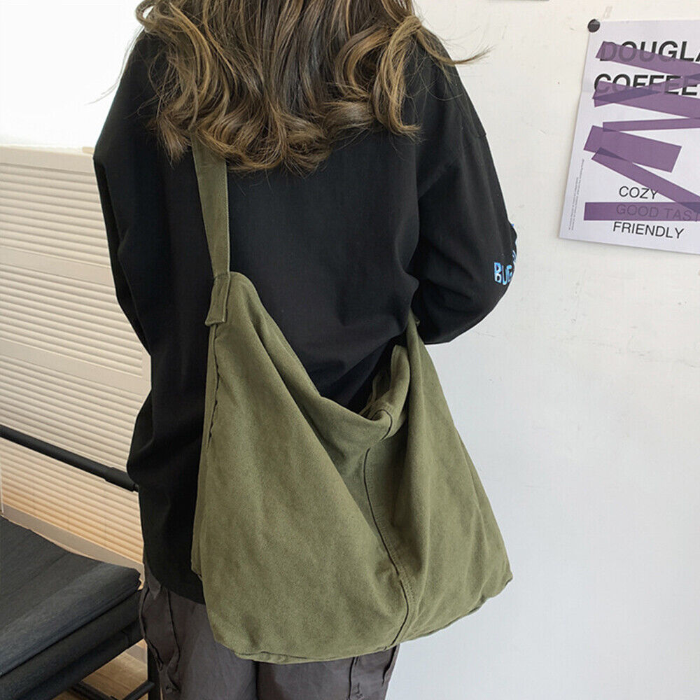 Tansie Canvas Schoudertas, Oversized, Duurzaam en Casual