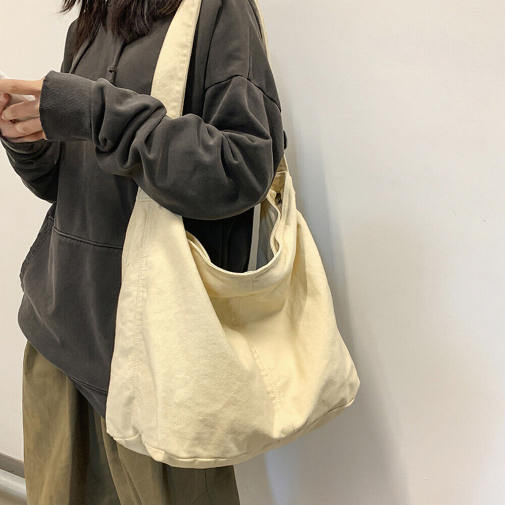 Tansie Canvas Schoudertas, Oversized, Duurzaam en Casual