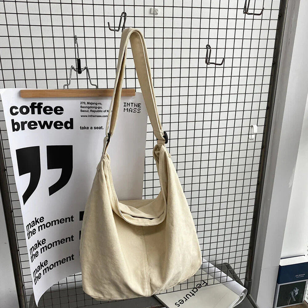 Tansie Canvas Schoudertas, Oversized, Duurzaam en Casual