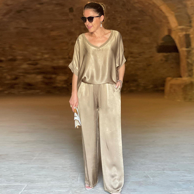 Tyrell - Elegante Oversized Tweedelige Set Met V-Hals