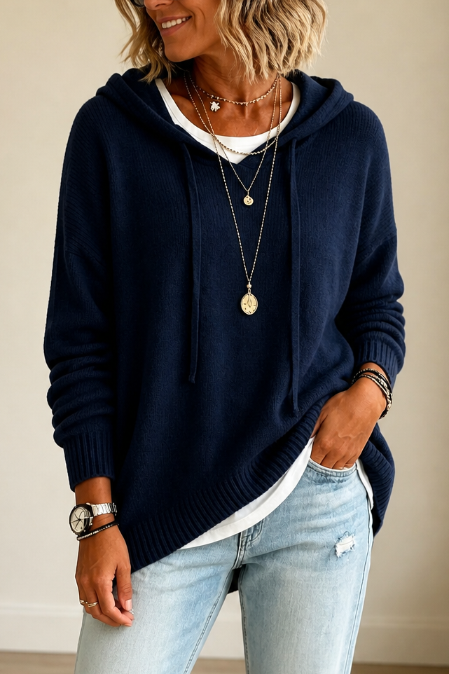 Mila  – Gebreide hoodie met ruime dagelijkse pasvorm