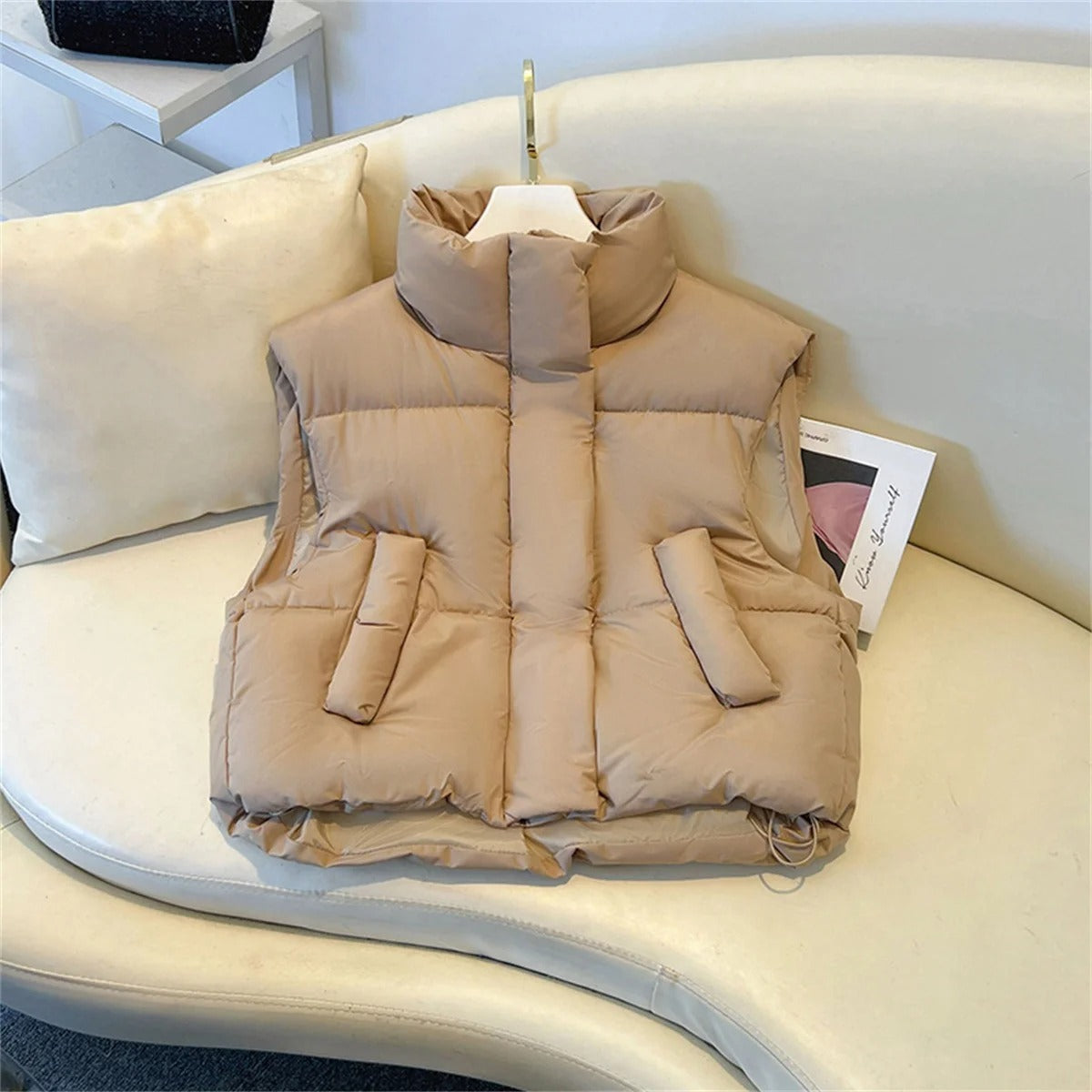 Dames Lichtgewicht Bodywarmer – Cropped Ontwerp, Met Rits, Geschikt voor Lente en Zomer