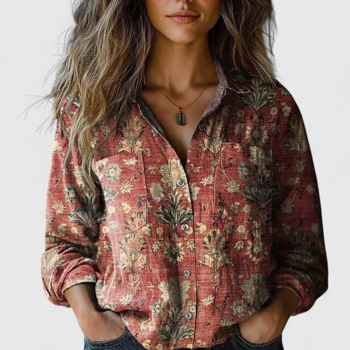 Dames Fitted Blouse – Knopen, Geschikt voor Dagelijks Gebruik