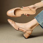 Dames Slingback Pumps – Blokhak, Met Amandelneus, Geschikt voor Dagelijks Gebruik