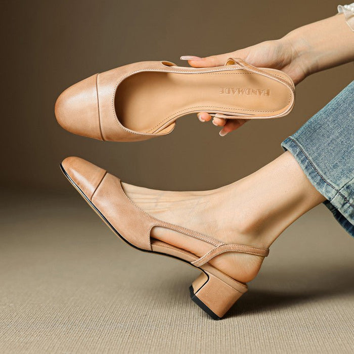 Dames Slingback Pumps – Blokhak, Met Amandelneus, Geschikt voor Dagelijks Gebruik
