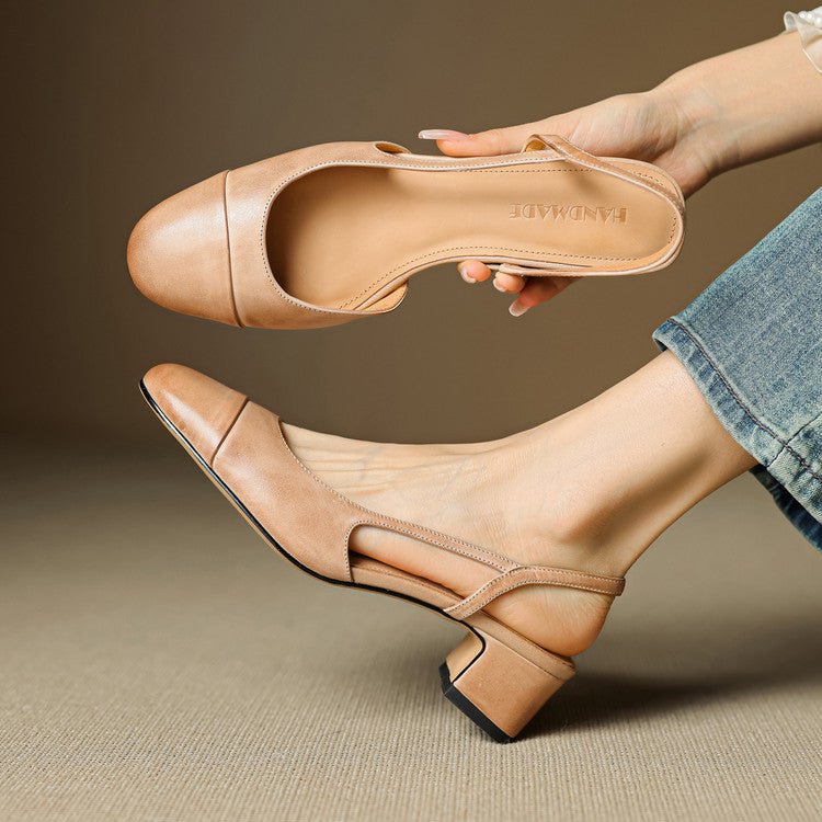 Dames Slingback Pumps – Blokhak, Met Amandelneus, Geschikt voor Dagelijks Gebruik
