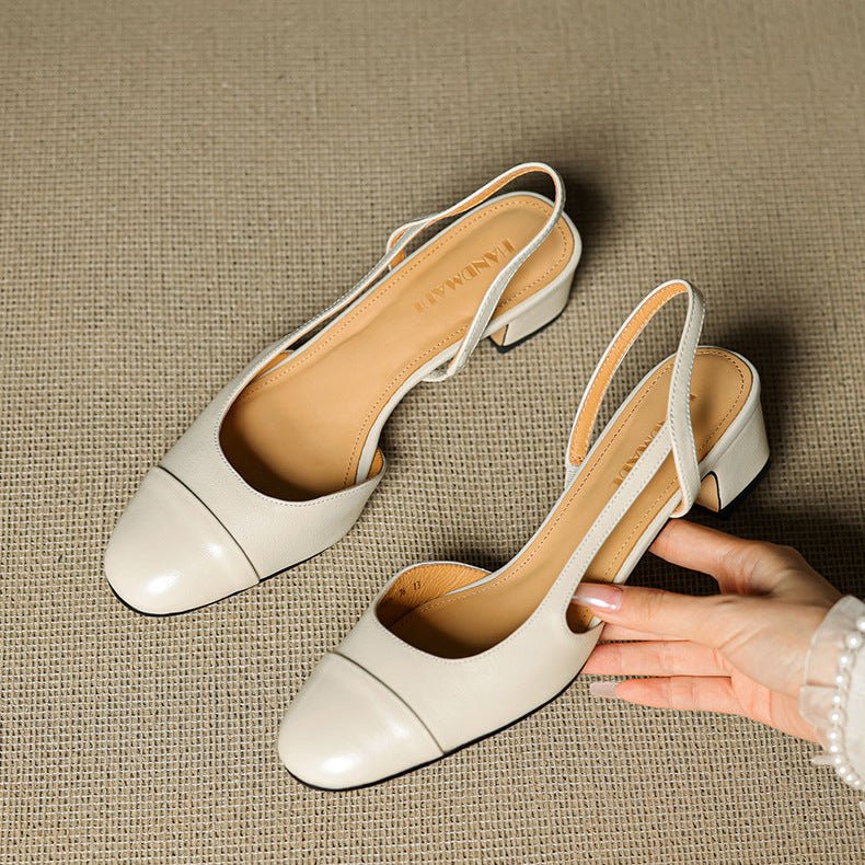 Dames Slingback Pumps – Blokhak, Met Amandelneus, Geschikt voor Dagelijks Gebruik