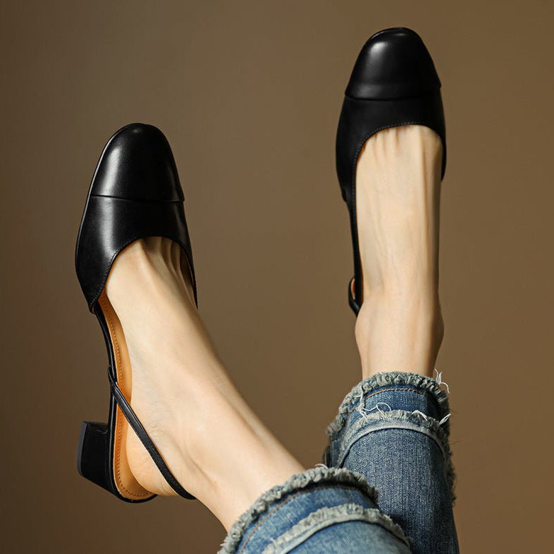 Dames Slingback Pumps – Blokhak, Met Amandelneus, Geschikt voor Dagelijks Gebruik