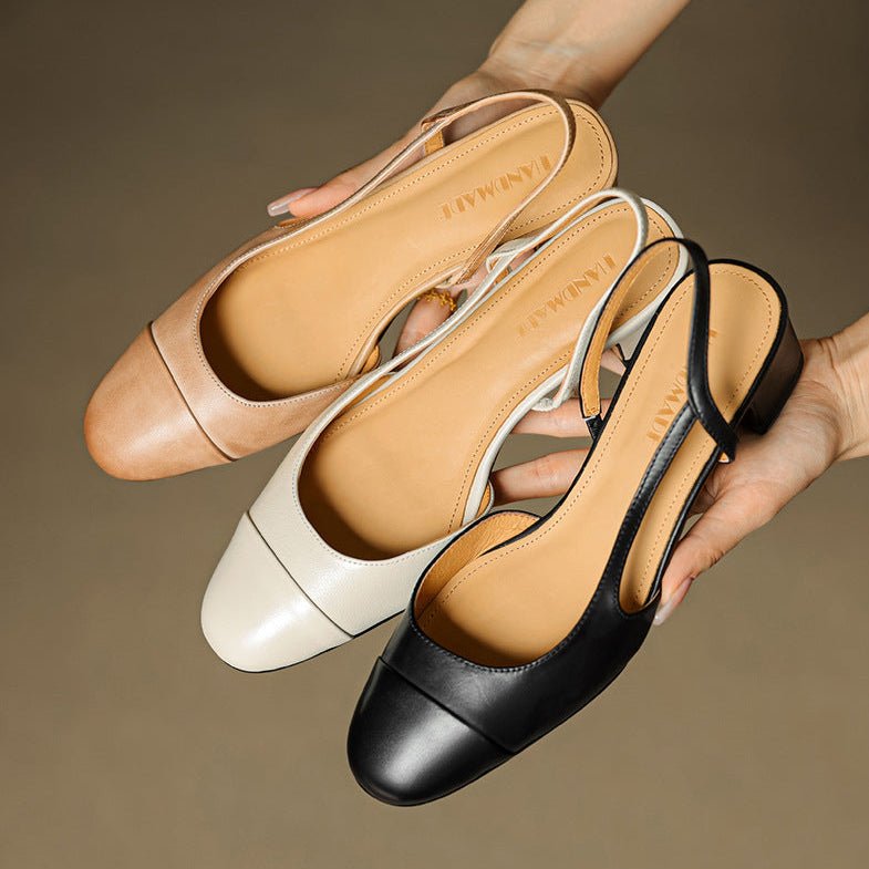 Dames Slingback Pumps – Blokhak, Met Amandelneus, Geschikt voor Dagelijks Gebruik