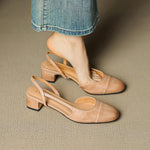 Dames Slingback Pumps – Blokhak, Met Amandelneus, Geschikt voor Dagelijks Gebruik