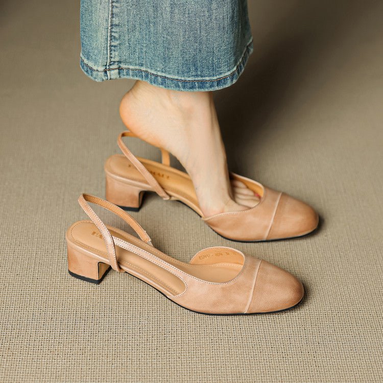 Dames Slingback Pumps – Blokhak, Met Amandelneus, Geschikt voor Dagelijks Gebruik