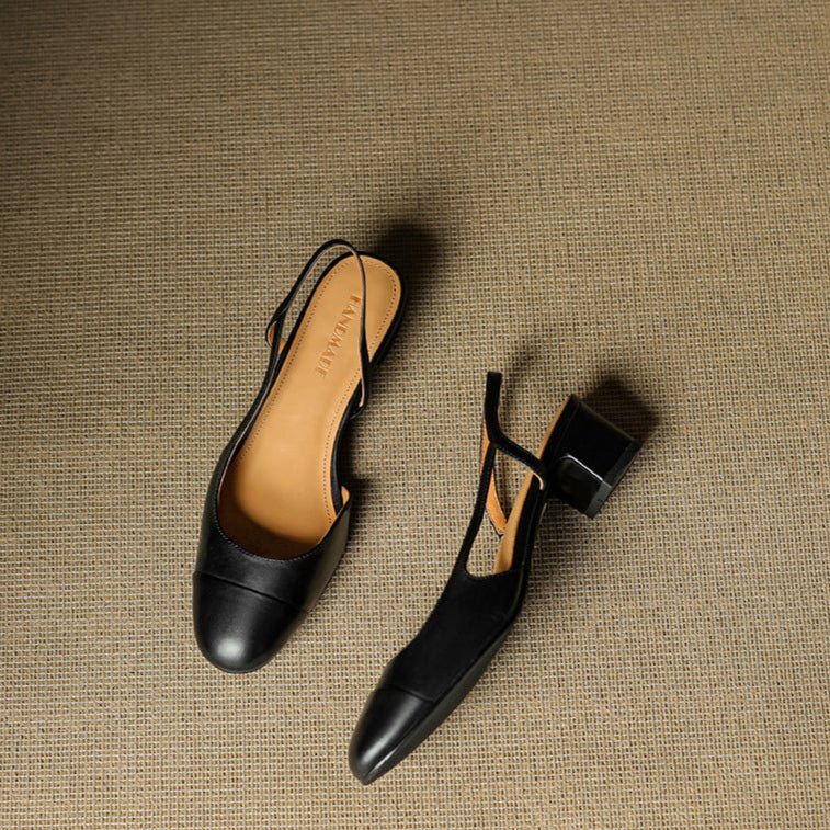 Dames Slingback Pumps – Blokhak, Met Amandelneus, Geschikt voor Dagelijks Gebruik