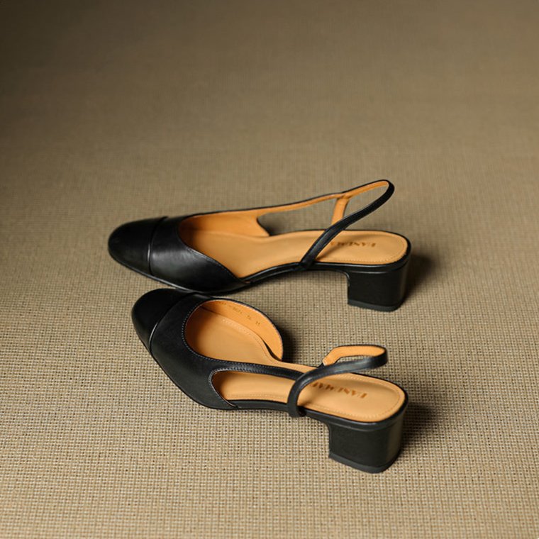 Dames Slingback Pumps – Blokhak, Met Amandelneus, Geschikt voor Dagelijks Gebruik