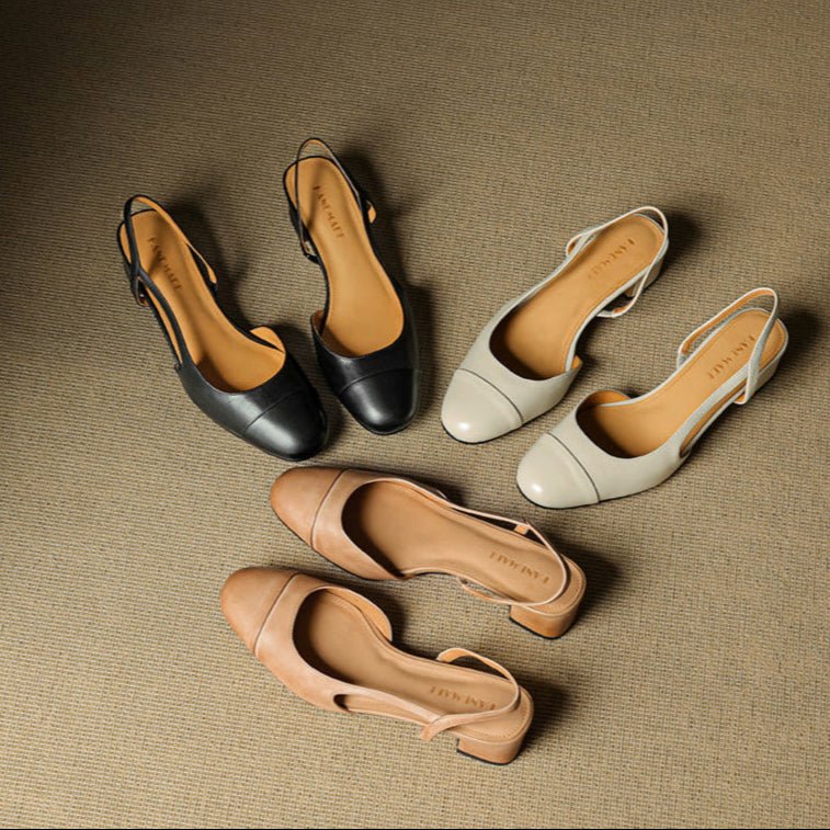 Dames Slingback Pumps – Blokhak, Met Amandelneus, Geschikt voor Dagelijks Gebruik