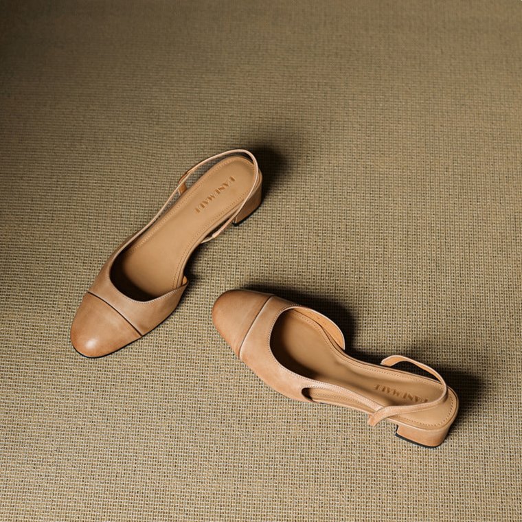 Dames Slingback Pumps – Blokhak, Met Amandelneus, Geschikt voor Dagelijks Gebruik