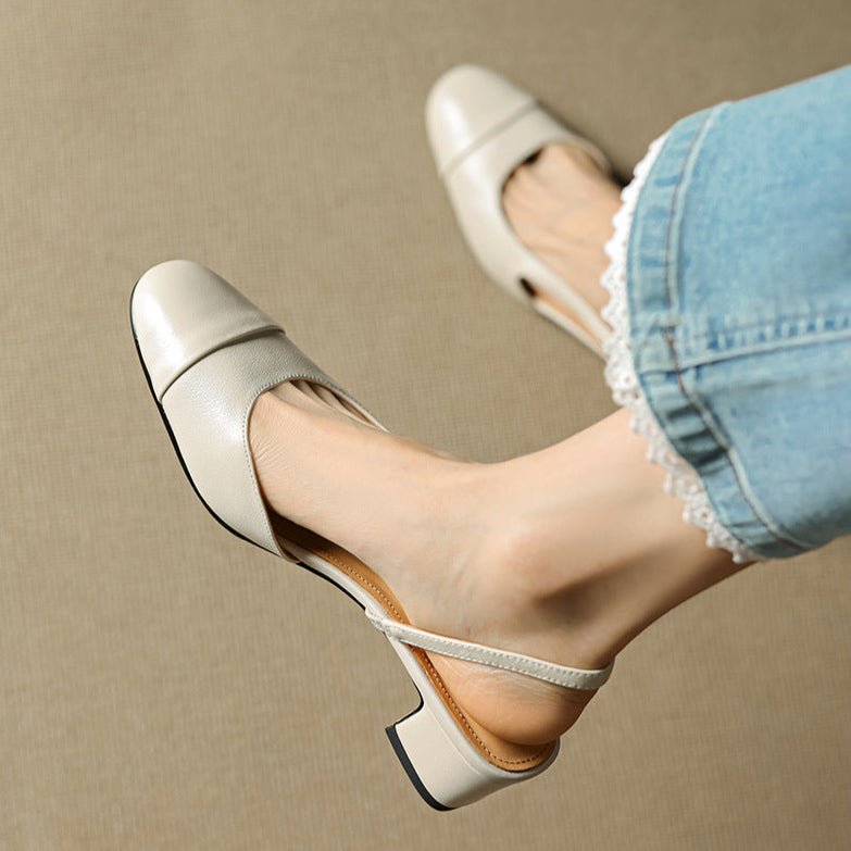 Dames Slingback Pumps – Blokhak, Met Amandelneus, Geschikt voor Dagelijks Gebruik