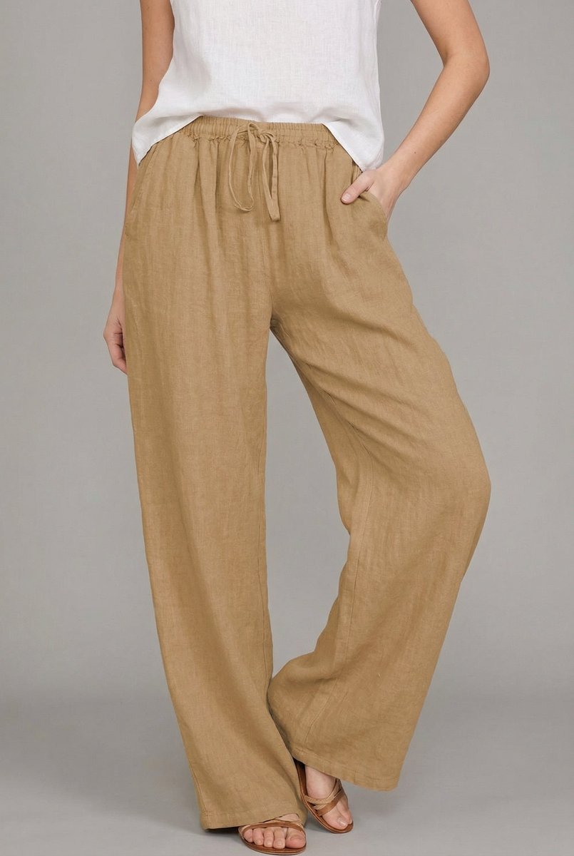 Dames High-Waisted Broek – Met Elastische Taille, Geschikt voor Casual en Dagelijks Gebruik