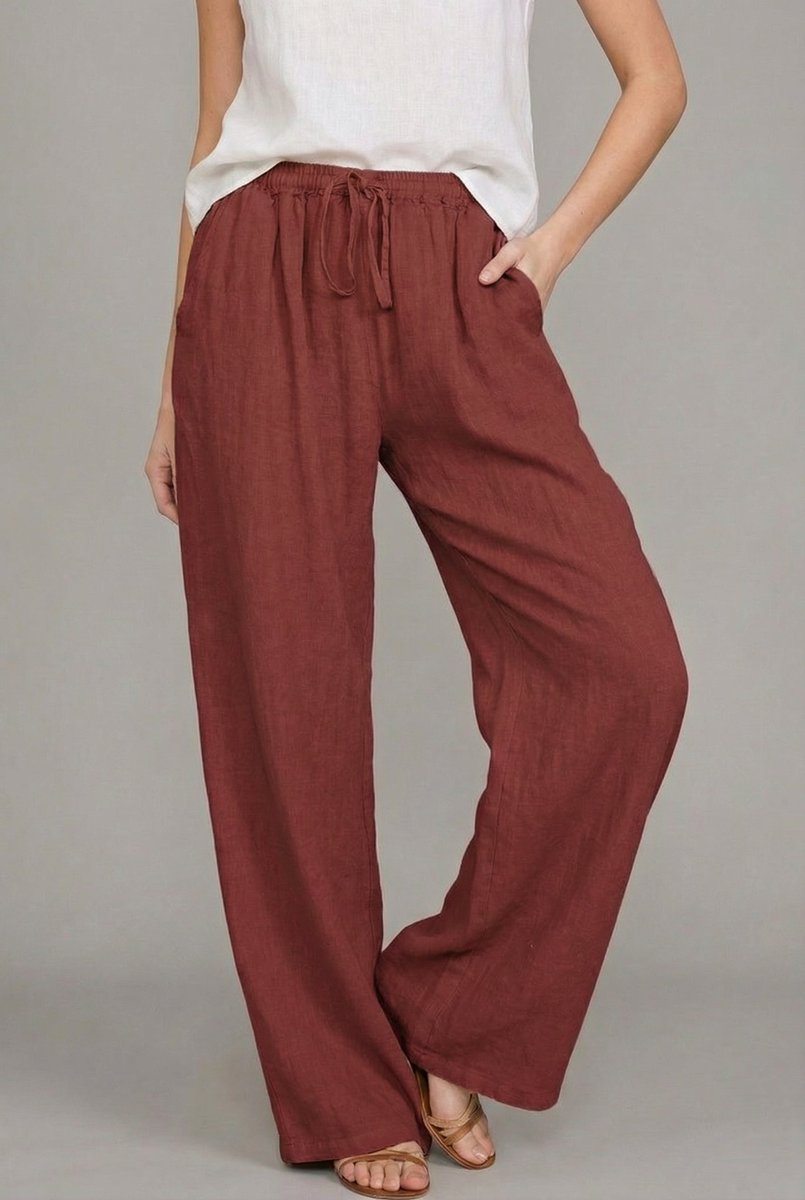 Dames High-Waisted Broek – Met Elastische Taille, Geschikt voor Casual en Dagelijks Gebruik