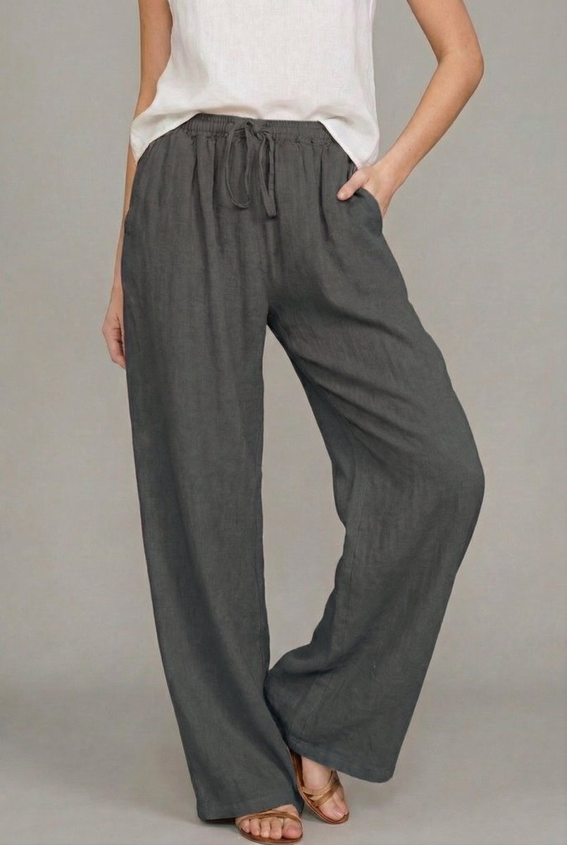 Dames High-Waisted Broek – Met Elastische Taille, Geschikt voor Casual en Dagelijks Gebruik