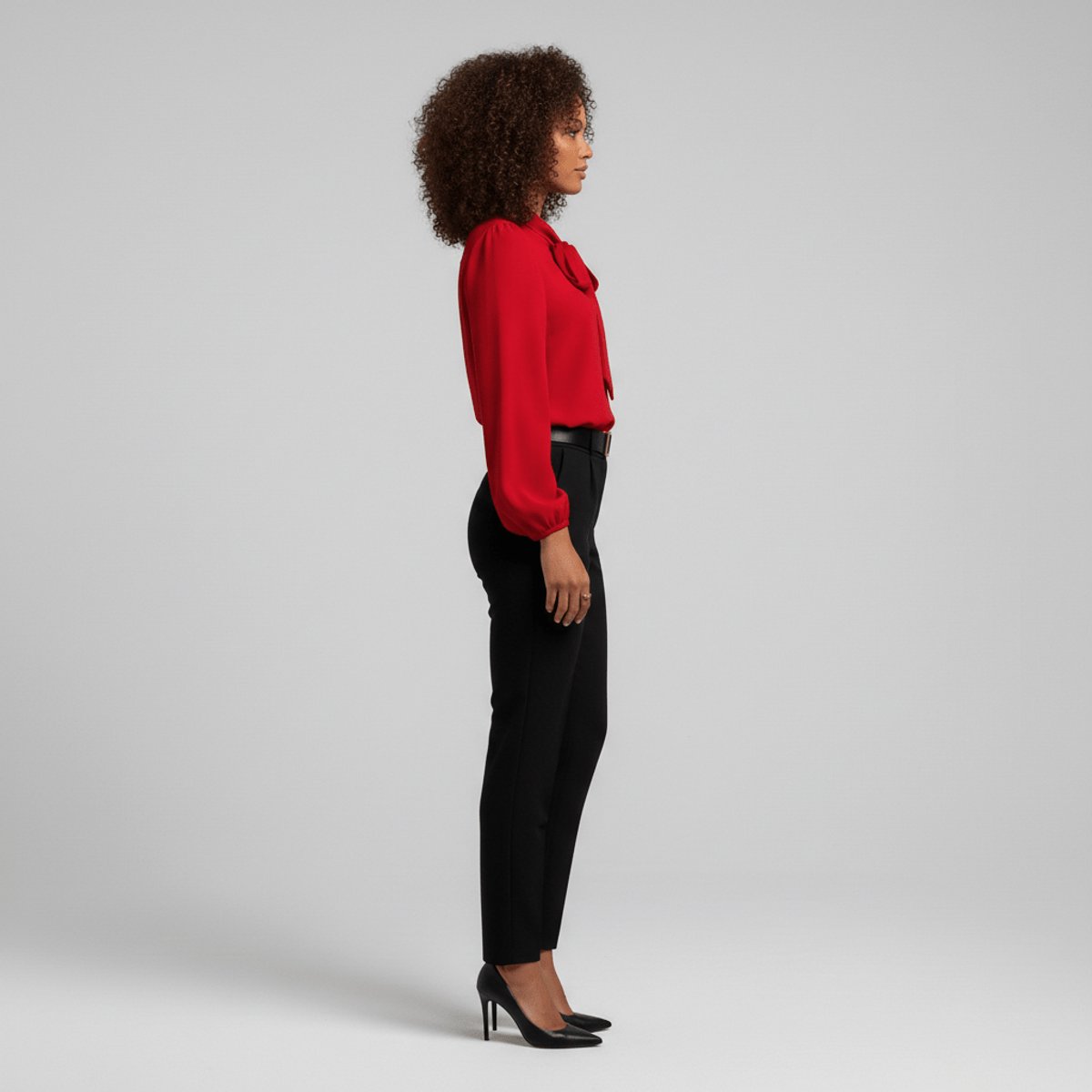 Dames Relaxed-Fit Blouse – Met Strik, Lange Mouwen, Geschikt voor Werk en Dagelijks Gebruik