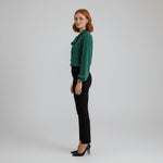 Dames Relaxed-Fit Blouse – Met Strik, Lange Mouwen, Geschikt voor Werk en Dagelijks Gebruik