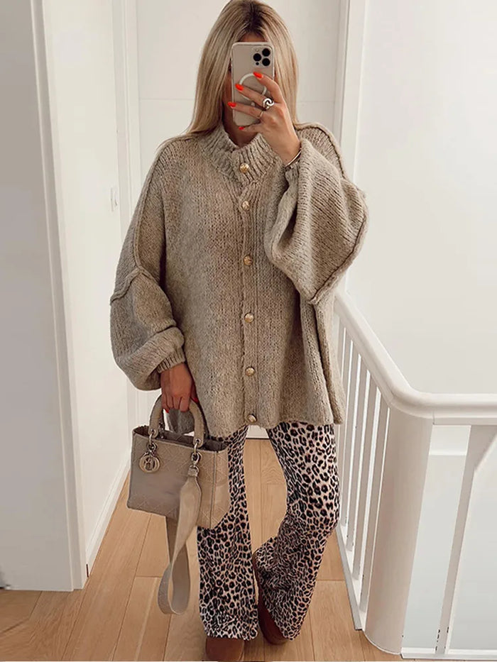 Zara oversized vest dames | Lang vest met gouden knopen en losse pasvorm