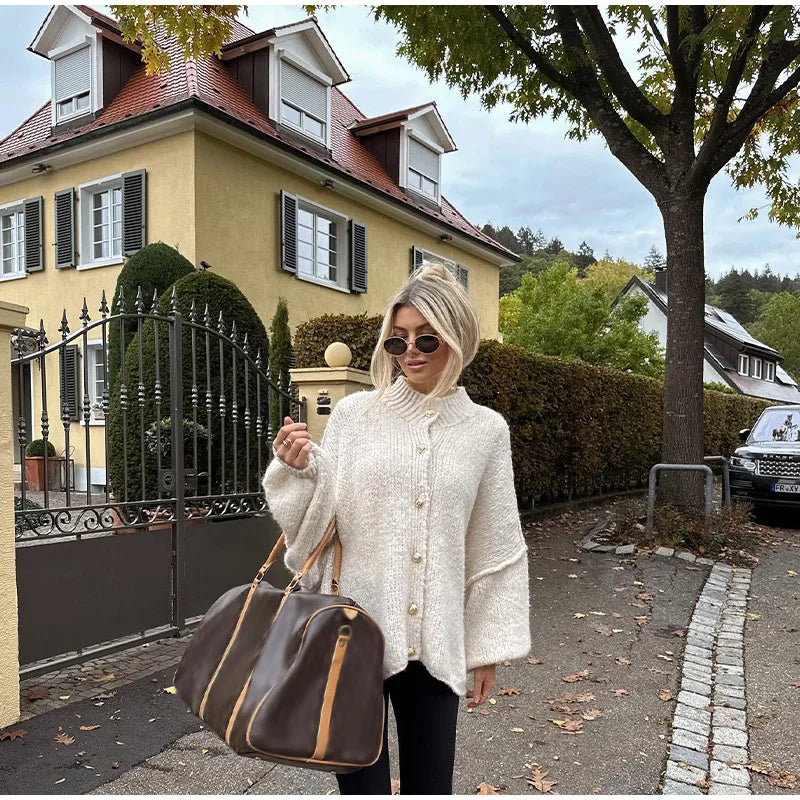 Zara oversized vest dames | Lang vest met gouden knopen en losse pasvorm